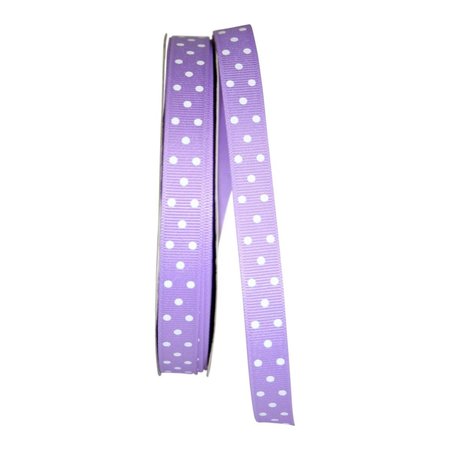 RELIANT RIBBON 0.625 in. 50 Yards Grosgrain Confetti Dots Ribbon, Light Orchid 5201-430-03K